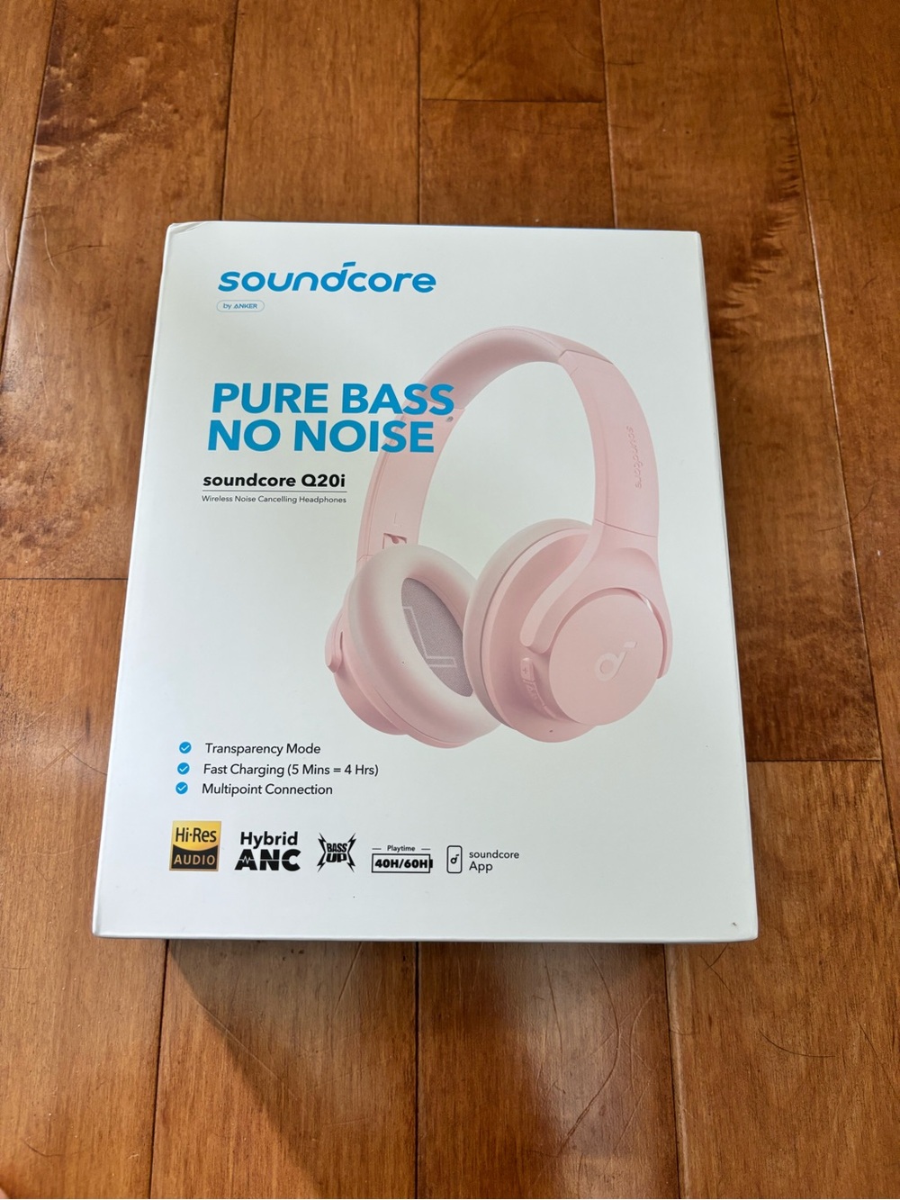 soundcore Q20i Wireless Noise Cancelling On-Ear Headphones - Pink